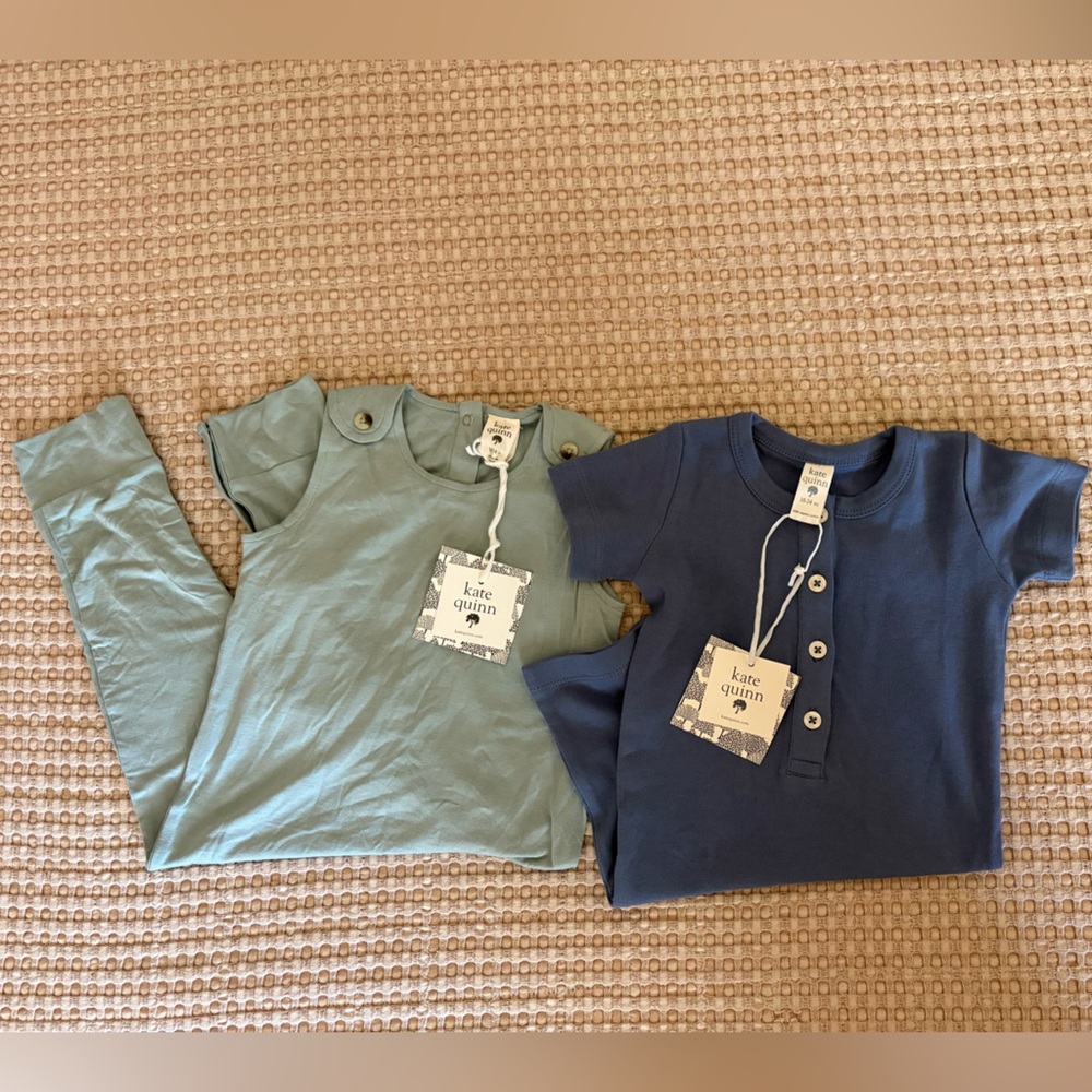 NWT Kate Quinn Bundle of 2 Blue and Green Baby Jumpsuits - Size 18-24 months